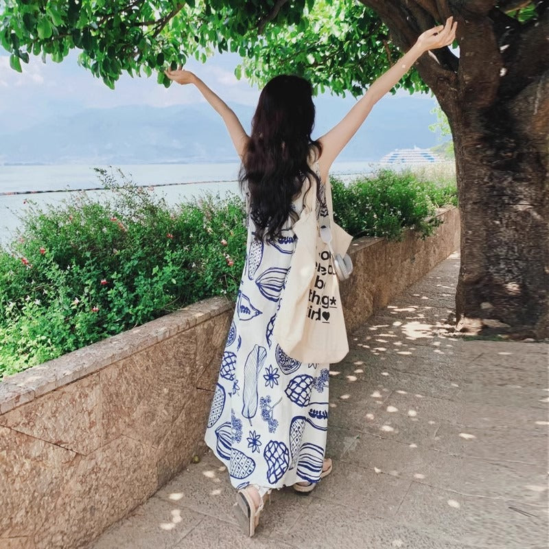 Holiday Dress - Blue Print